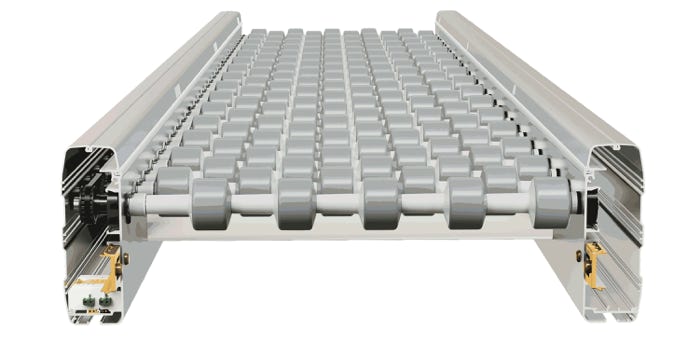 zero pressure accumulation roller conveyor, ZPA roller conveyor,  modern conveyor design, double roller conveyor, new powered roller conveyor,